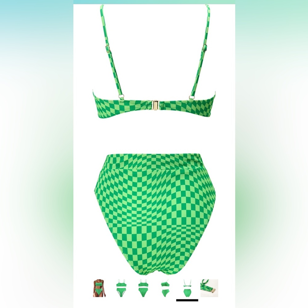 MOSHENGQI Swimsuit Bikini High Waisted‎ Two 2 Piece Large - Picture 3 of 5